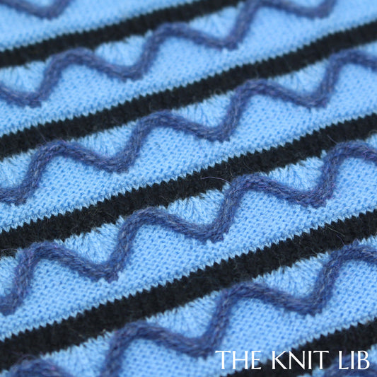 The Knit Lib - Original Knit Pattern Design Inspiration - 00812 (BW08) Transfer Cast on Stripes