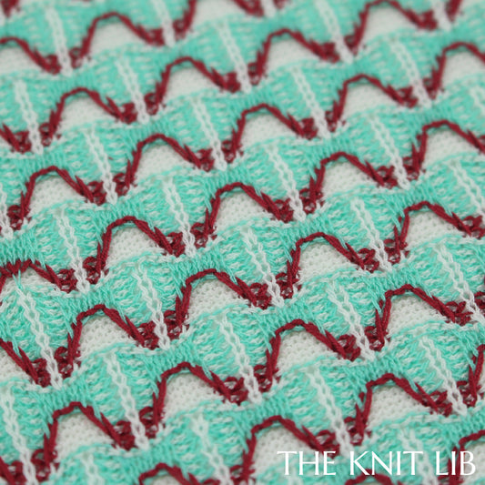 The Knit Lib - Original Knit Pattern Design Inspiration - 00816 (BW12) Loop-held Cast on Stripes
