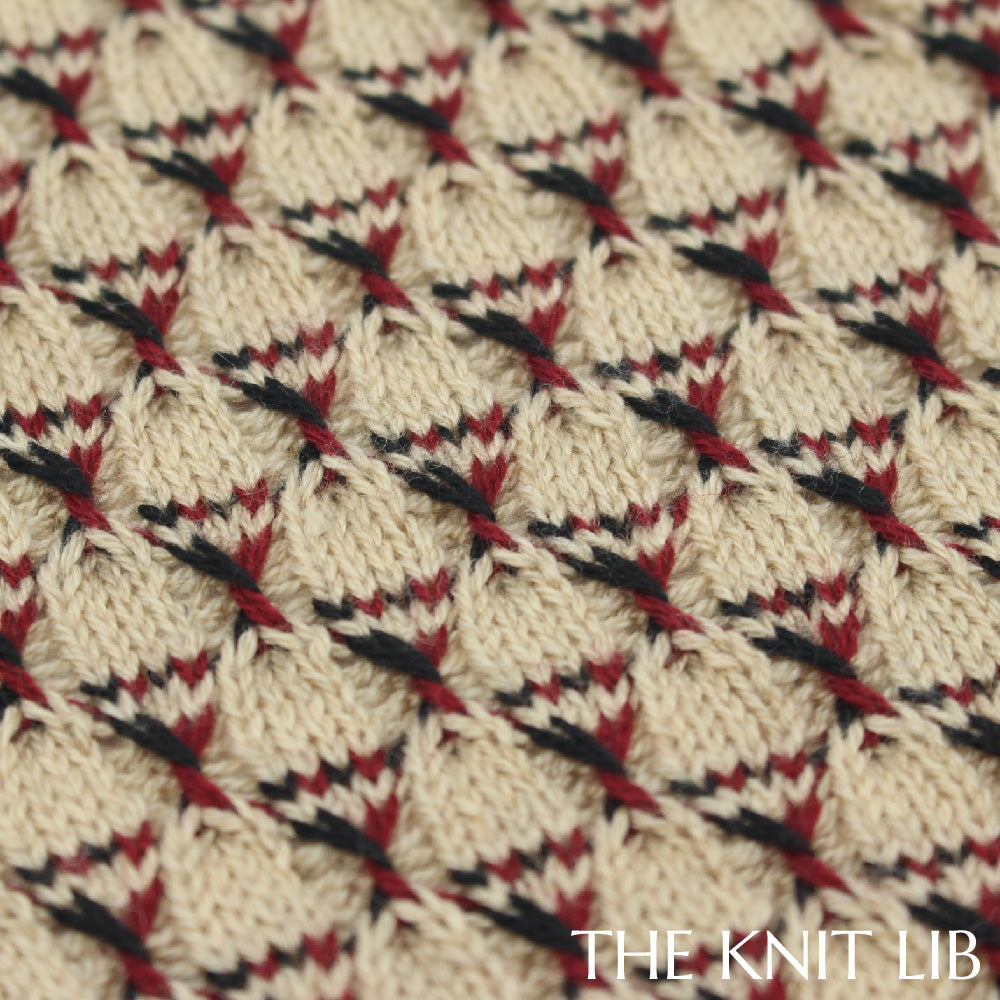 The Knit Lib - Original Knit Pattern Design Inspiration - 00985 (LM11) Loop-held Transfer Stripes