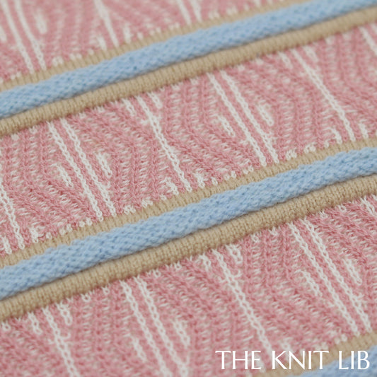 The Knit Lib - Original Knit Pattern Design Inspiration - 01136 (XZ12) Cables Ottoman Float Jacquard Cast on