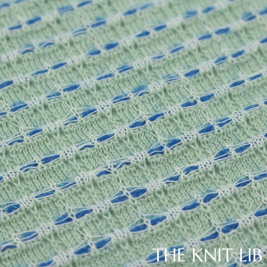 The Knit Lib - Original Knit Pattern Design Inspiration - 01204 (YY10) Stripes Pointelle Ottoman Tucks
